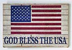 18" Distressed God Bless The Usa Wood Sign
