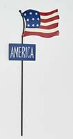 18" Metal Americana Flag Stake w/ Sign 