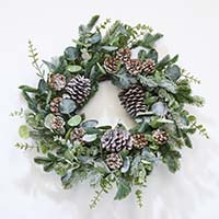 22" Artificial Mixed Greens Christmas  Wreath