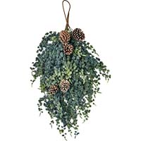 35" Artifical Evergreen Christmas Teardrop Swag