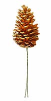 5" Gold Pine Cone Pick