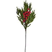 24" Artificial Christmas Norfolk Pine Berry Spray