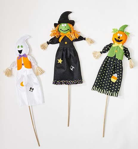 40" Halloween Figures on Stick, 3 Assorted