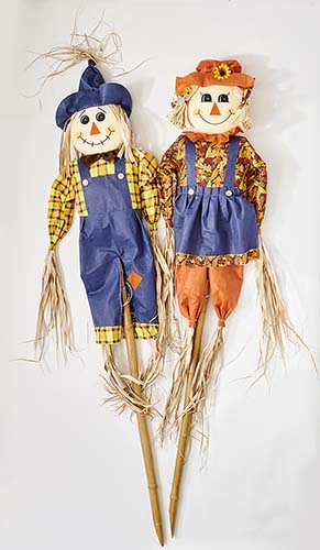 80" Scarecrow on Pole, 2 Assorted