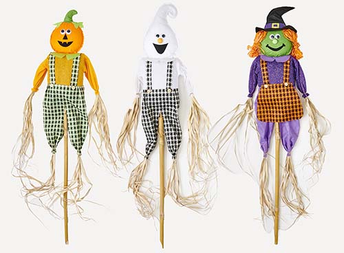 60" Halloween Figures on Pole, 3 Assorted