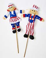 39" Uncle Sam on a Stick, 2 Assorted