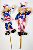 5' Uncle Sam on a Pole, 2 Assorted