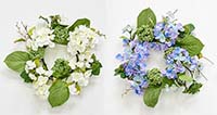 16" Hydrangea & Green Leaves Wreath