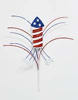 13" Red, White & Blue Rocket x3 with Stars Pick