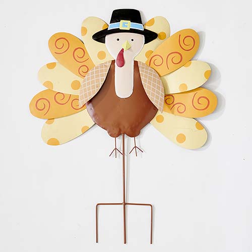 24" Metal Turkey Garden Stake